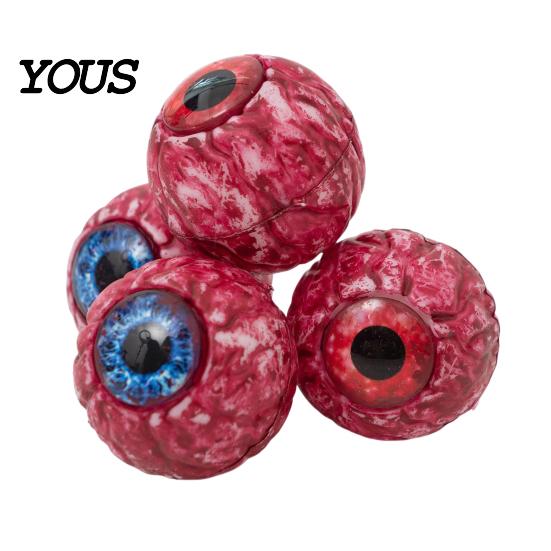 Spooky Scene Setter Props Halloween Hanging Eyeballs Decoration, 4 Pcs Scary Realistic Fake Blood Eyes in Bloodshot for Net Bag Haunted House
