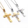 Stainless Steel Classic Punk Pray Cross Pendant with Letter for Men Women Silver Gold Color Jewelry Gifts