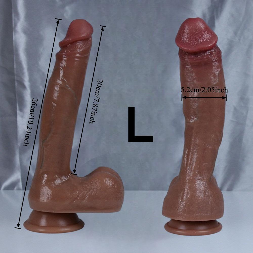 Realistic Liquid Silicone Dildo, Soft Skin Feel Penis Toy, 5 Sizes Available, Flexible Adult Toy for Beginners & Couples, Non-Electric Battery Free