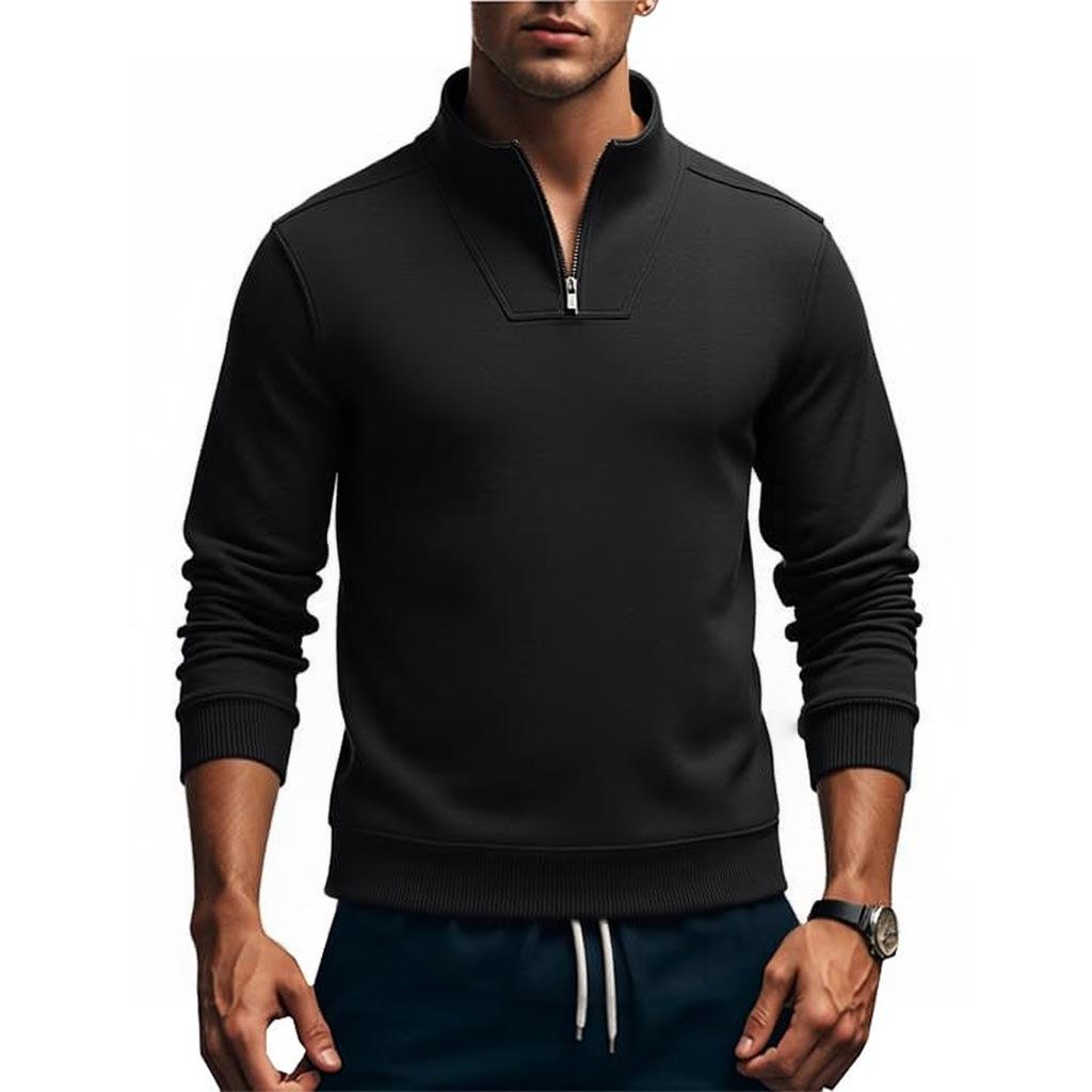 Autumn and Winter Men's Semi-zipper Stand-up Collar Long-sleeved Sweater Daily Versatile Fitness Sweater