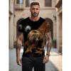 Men's 3D Bear Graphic Print T-Shirt - Sporty Casual Short Sleeve Round Neck Tee for Outdoor Trainingr