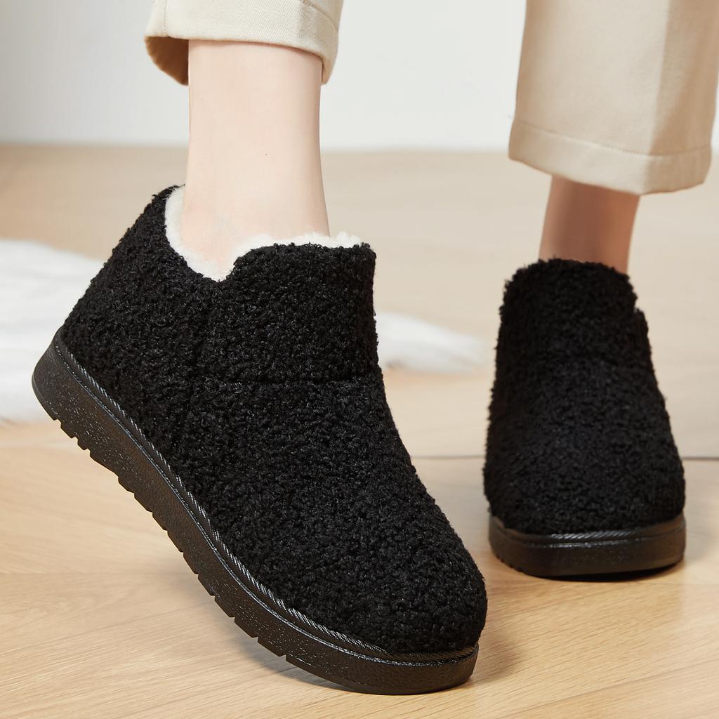 Cotton Shoes with Thick Velvet for Women, Versatile for Home Use, Warm and Cold Resistant, Cotton Boots with A Plush Feel