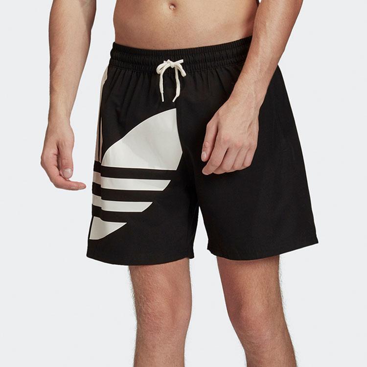 Adidas Originals Trefoil Print Casual Sports Atmungsaktive Shorts mit Kordelzug Herren Unterteile Schwarz FM9911