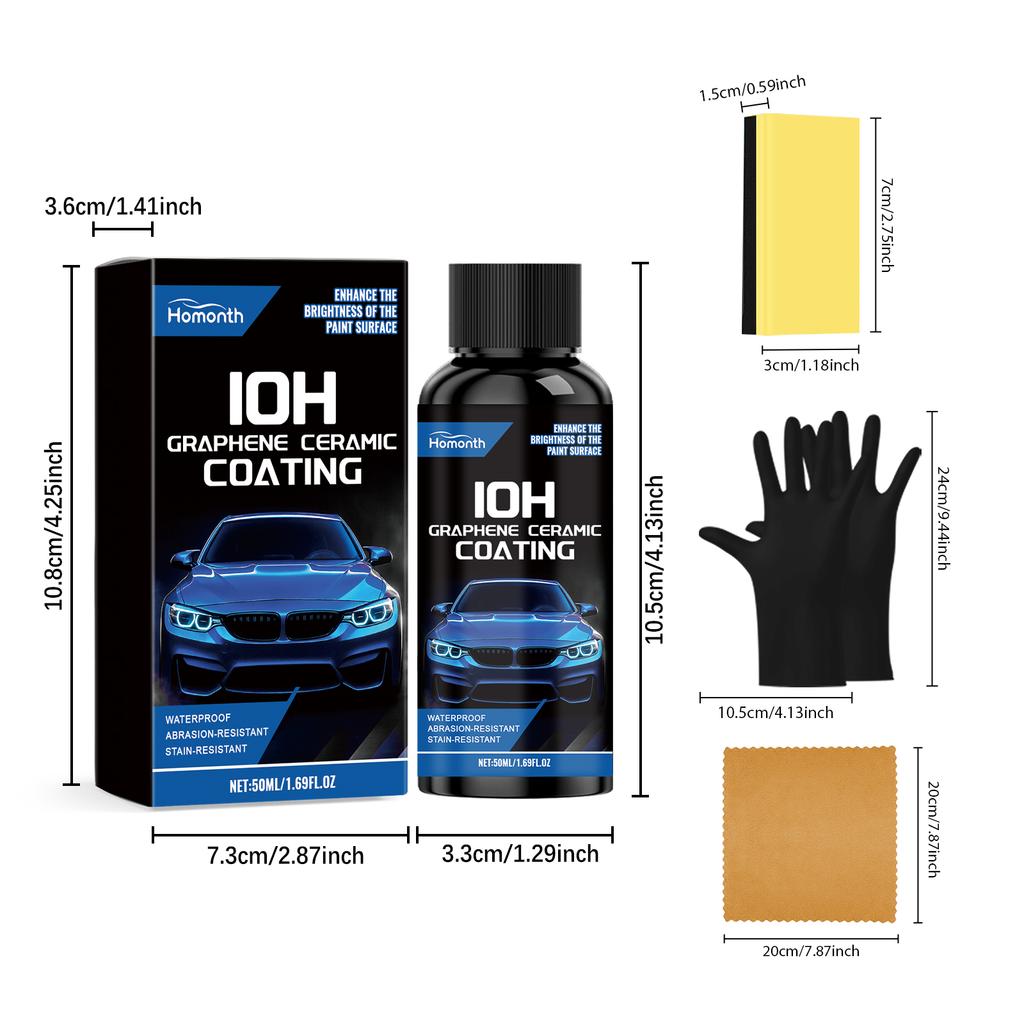 Car Ceramic Liquid Coating Spray Set Stain Removal Maintenance Paint Care Coating Nano Crystal Hydrophobic Layer Polishing Agent