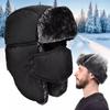 Earflap Winter Mens Warm Face Mask Ski Cap Outdoor Trapper Hat Ears Protect