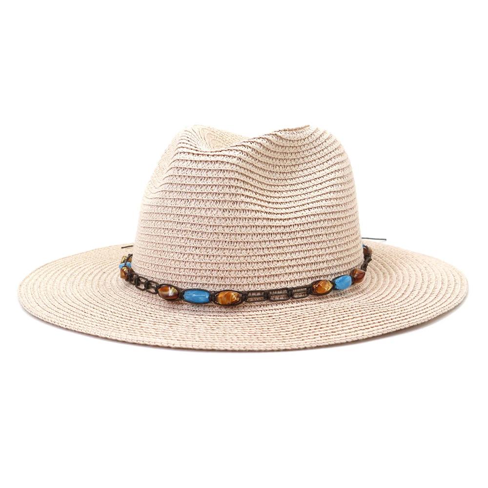 My Extreme Outdoor Activities Women's Black Pink Summer Hats For Wide Brim Sombreros Vintage Panama Hat Straw Male Casual Outdoor Beach Fedora Navy Khaki 56-58Cm