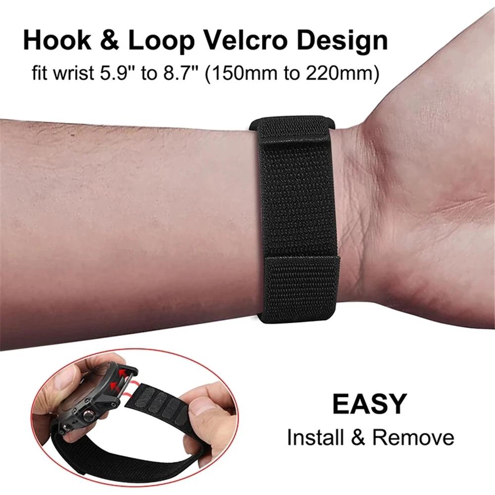 26mm 22mm 20mm Hook Loop Nylon Strap For Garmin Fenix 8 Sports Bracelet Wristband Fenix E 7X Enduro3/Quatix7 Pro Forerunner 965