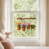 Statische Glasfolie, Helles Buntes Blumen-Schmetterlings-Design Fensteraufkleber, Keine Kleberückstände Wiederverwendbar Wasserdicht Sonnenschutz Fensterdekoration für Wohn