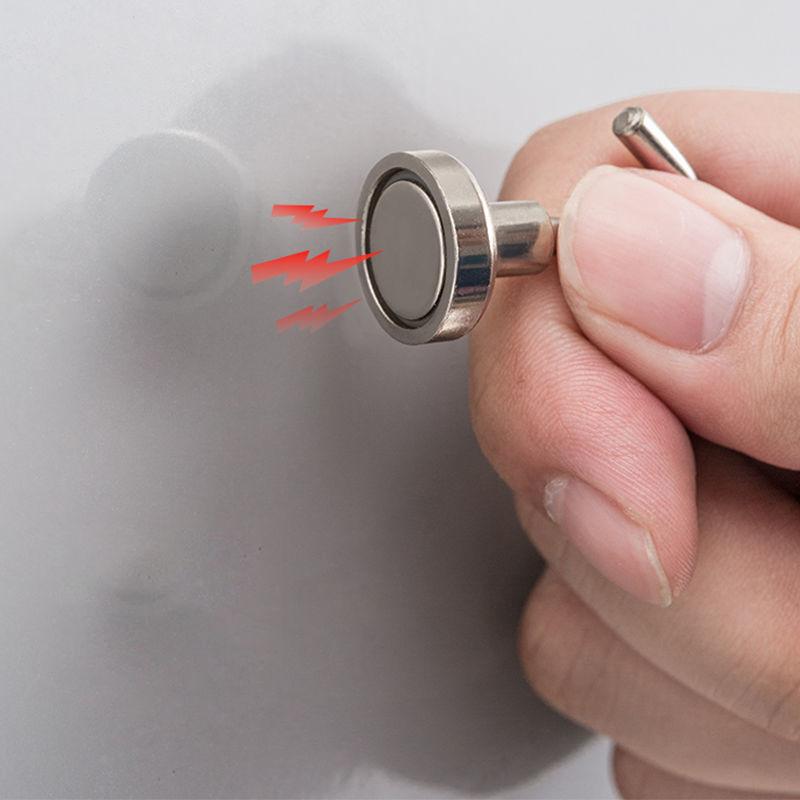 1.5kg To 66kg Small Strong Powerful Neodymium Magnet Hook Nickel Plated Hole Free Hook For Home Kitchen Workplace Office