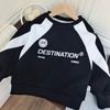 Boys' Trendy Korean Style Raglan Color Block Sweatshirt A-04