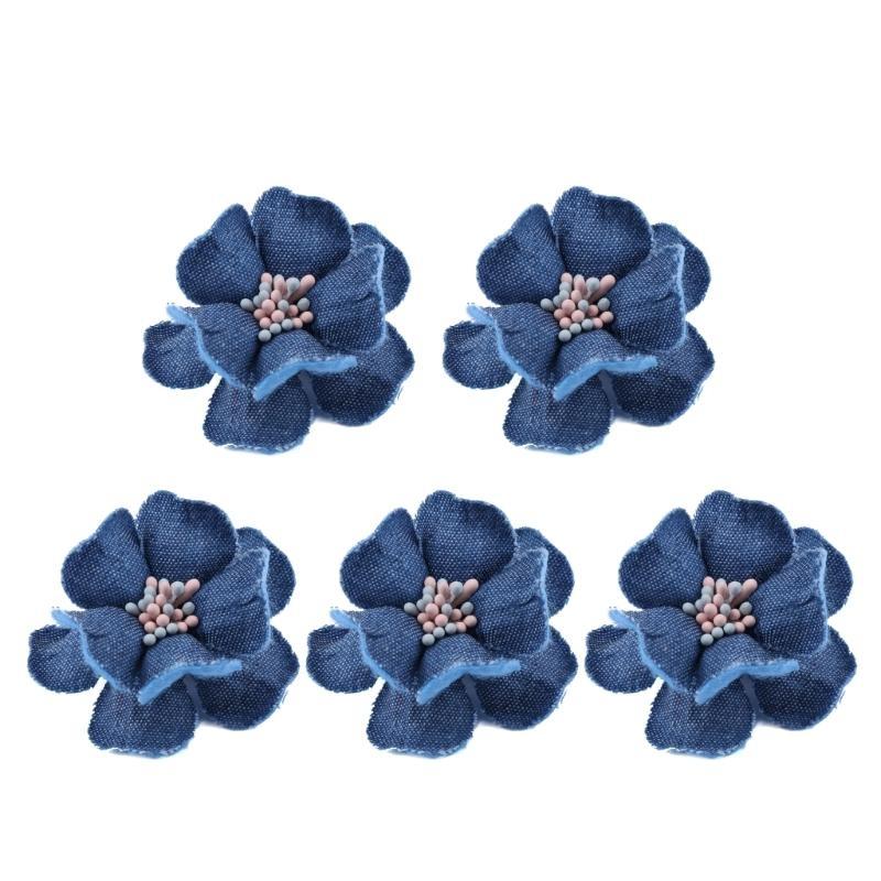 5pc Korea Fabric Flowers Clothes Hats Dress Decoration Flower Hair Accessories DIY Scrapbooking Crafts Supplies