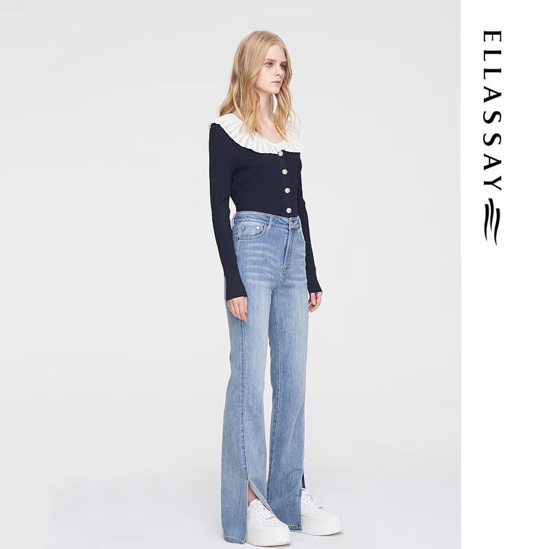 ELLASSAY Women's Spring Doll Collar Knit Cardigan