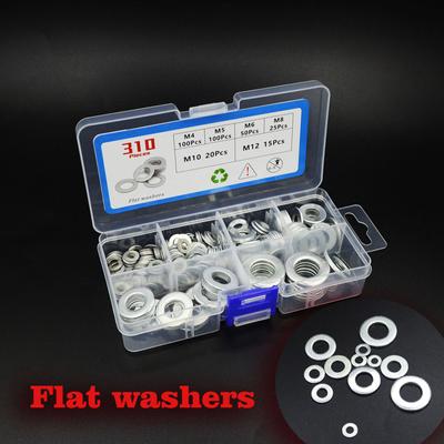 310-teiliges Unterlegscheiben-Set, große Unterlegscheiben, Dichtungen, M4, M5, M6, M8, M10, M12, Metallscheiben, Befestigungsmaterial