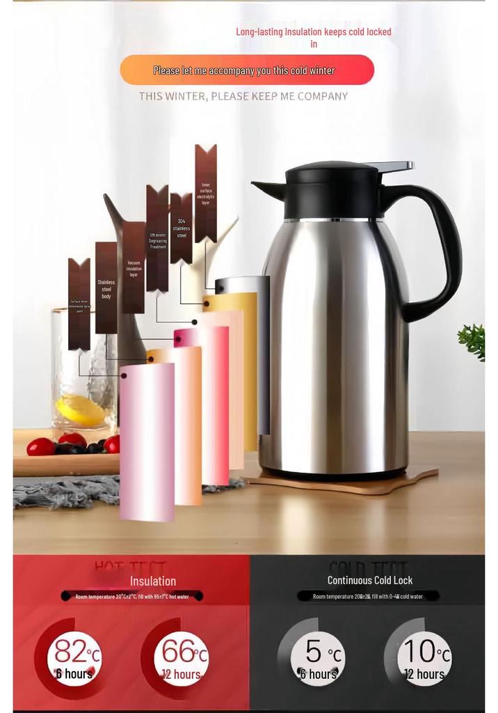304 Stainless Steel Anti-Scald Vacuum Thermos for Home and Hotel
