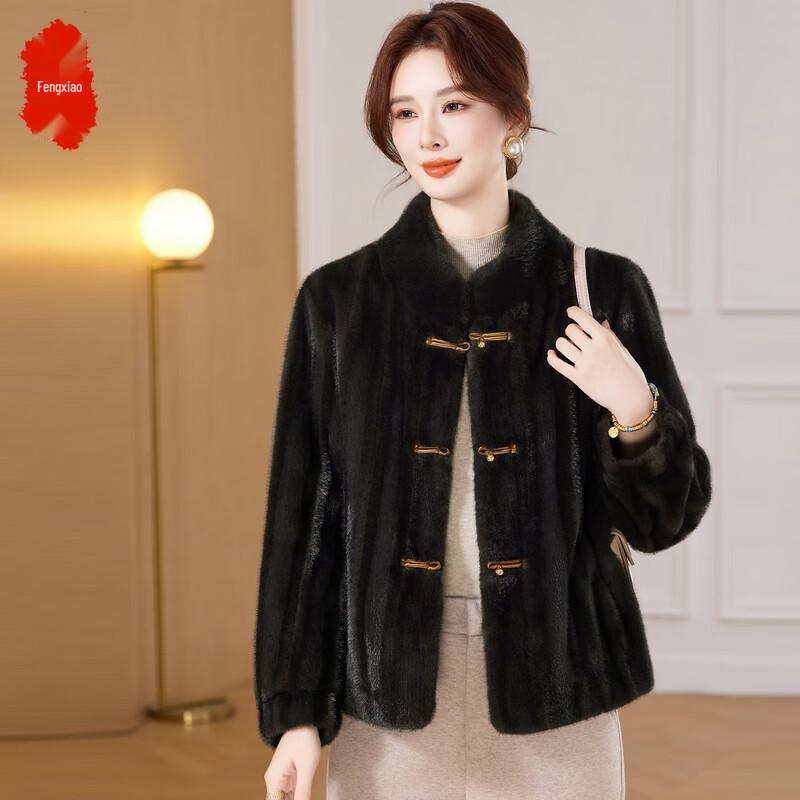 

Женское пальто Fengxiao из искусственного норкового бархата со стойкой 3XL
