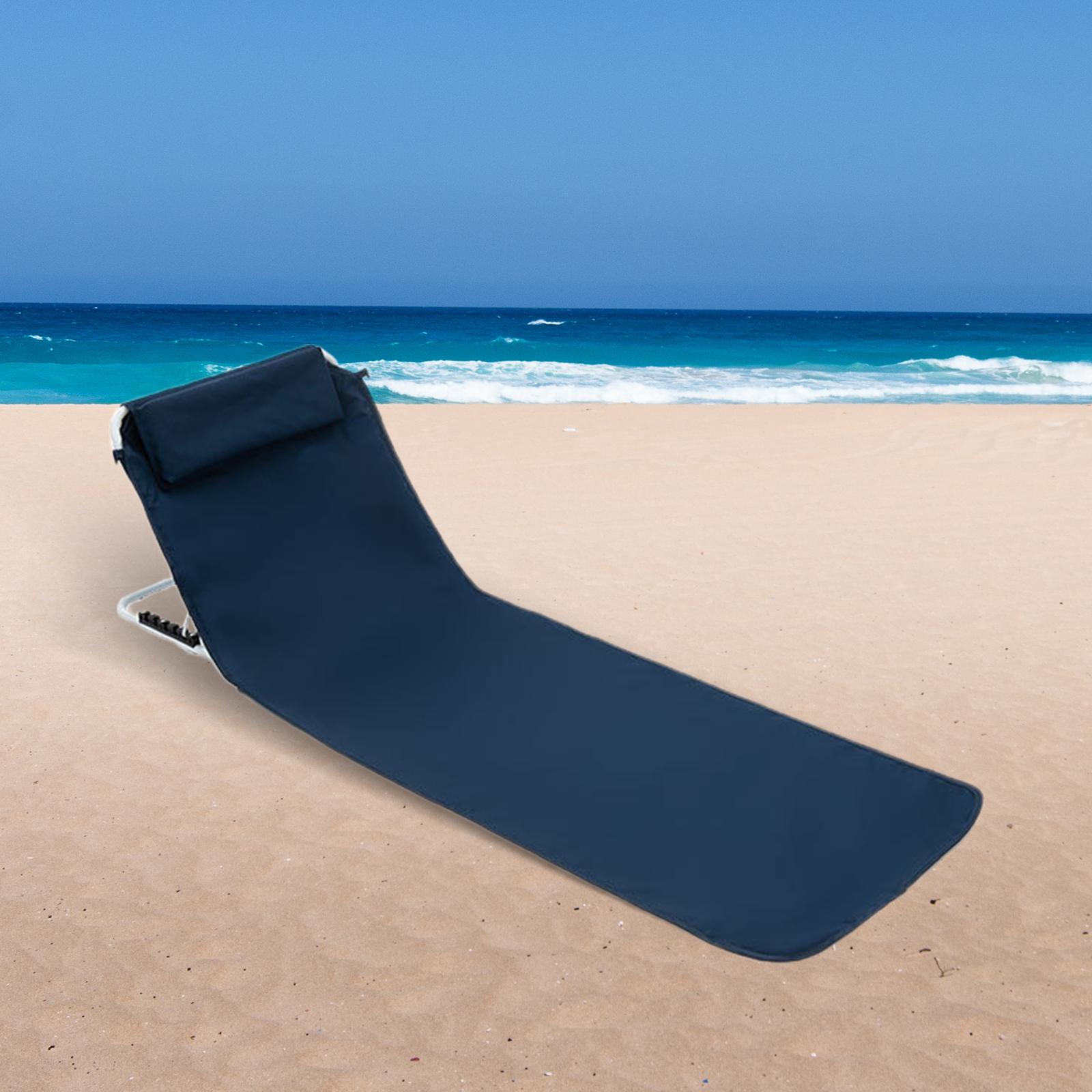 

Camping Folding Floor Chair with Backrest Practical Portable Folding Beach Chair Lounge Mat for Beach Picnic Hiking Garden BBQ темно-синий