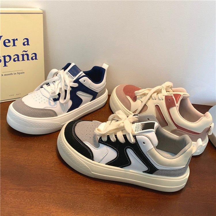 Bread Shoes Women's Mixed Batch  Autumn New Rubber Soft Bottom Women's Shoes Lightweight Breathable Color-Blocking Casual Sneaker