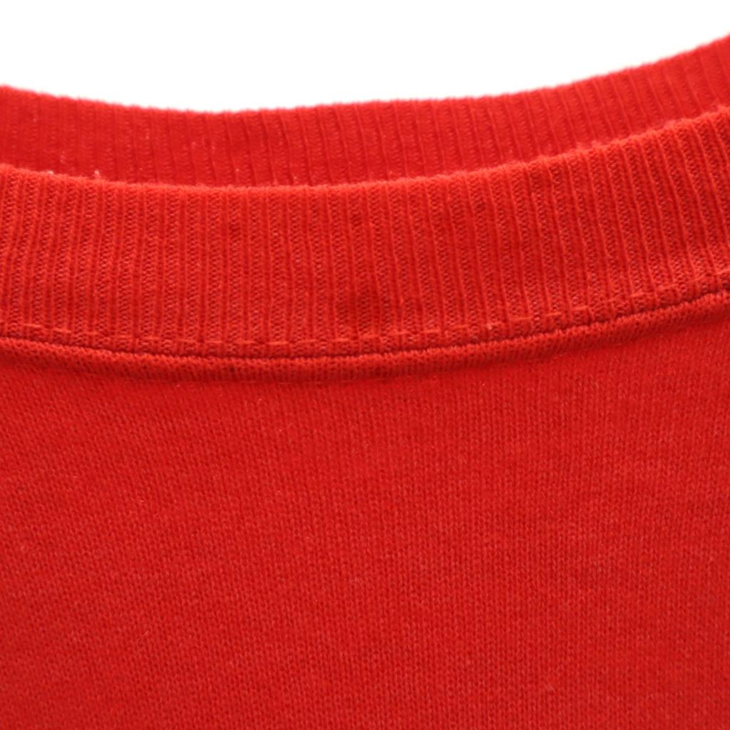 80s 90s Old Long sleeve sweat Red Sweatshirt with fleece lining Men's Used