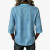 Women’s Loose Fit Lightweight Crew Neck Blouse with Decorative Button and Half Sleeves Casual Tunic Top