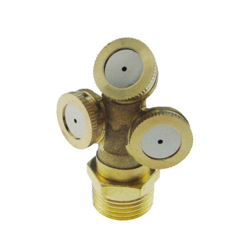 

3Hole Brass Garden Misting Nozzles Irrigation Fitting Water Sprinklers Connector