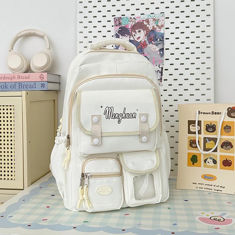 College style fresh and sweet candy color backpack girl multi-compartment large-capacity backpack