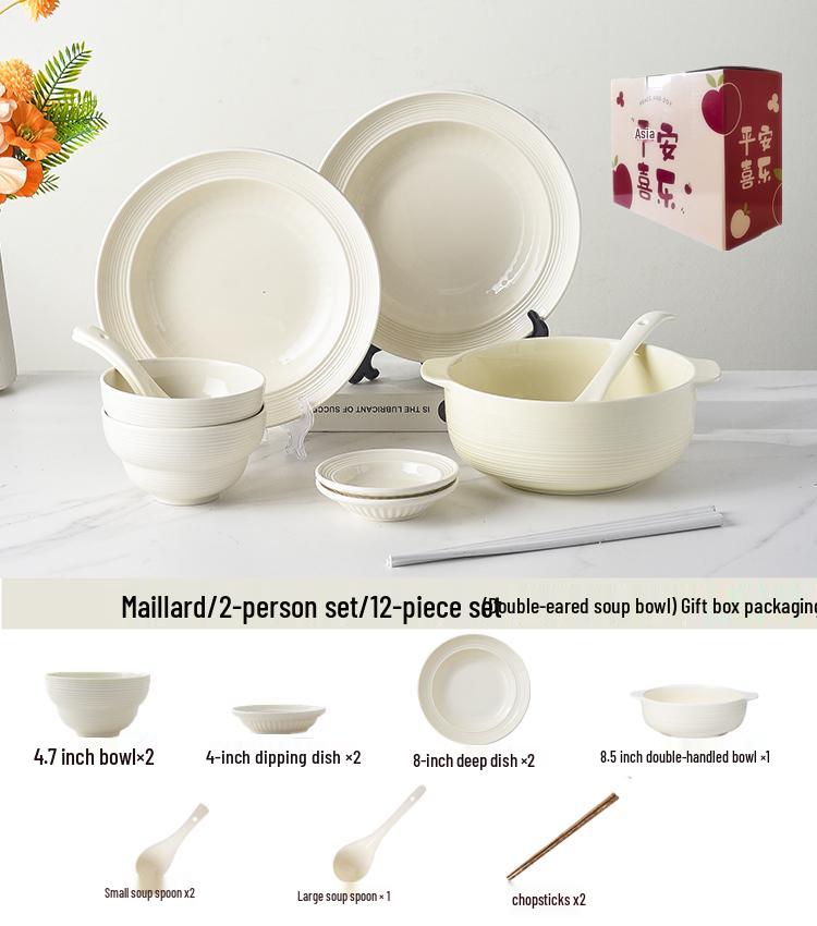 Ceramic Dinnerware Set: Bowls, Plates, and Chopsticks - 2025 Style Housewarming Gift