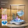 Creative Betta Fish Ecological Desktop Tank with Night Light Decoration.