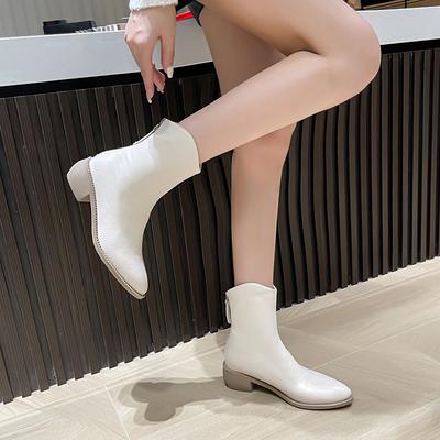2024 Venta Caliente Zapatos de Mujer Botas de Mujer con Cremallera Trasera Moda Punta Afilada Oficina y Carrera Alta Calidad Sólido Botines Zapatos