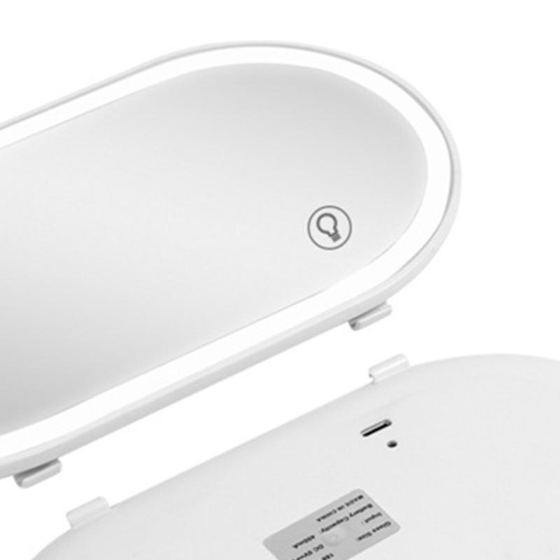 Car Sun Visor Mirror with LED Light Touch Switch HD Glass Universal Sun Shading Cosmetic Mirror White