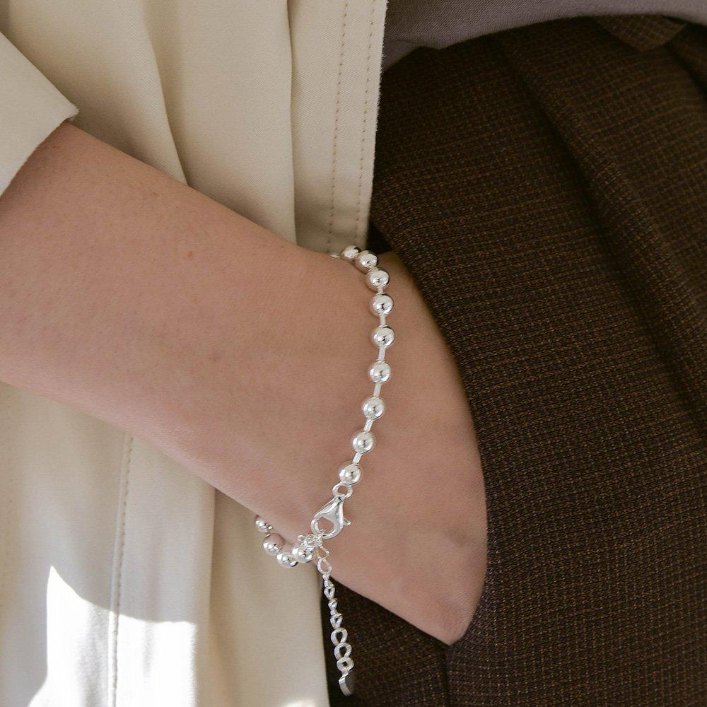 5mm Silver Ball Bracelet Basic Simple Silver Ball Bracelet