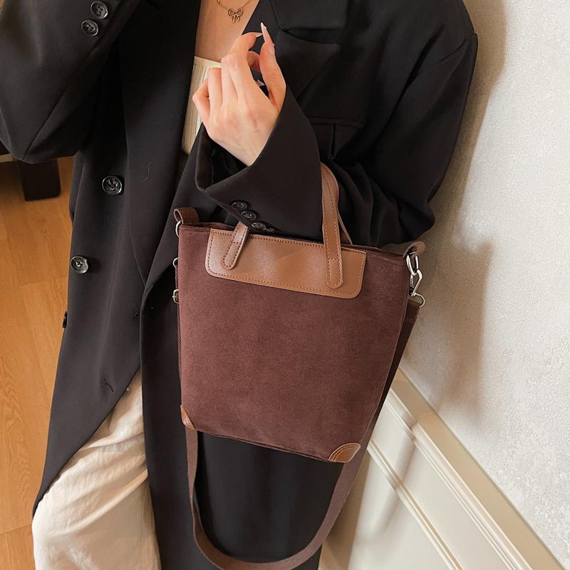 Herbst & Winter Retro Wildleder Kleine Quadratische Tasche - 2025 Neue Minimalistische Lässige Handtasche, Strukturierte Schulter- & Umhängetasche Trendig