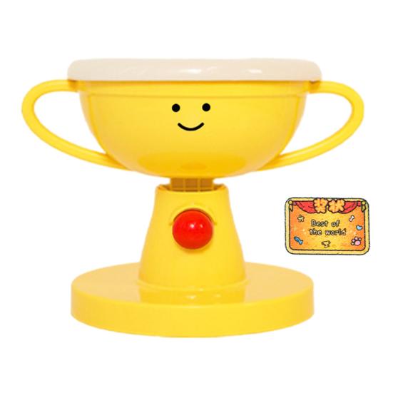 Adjustable Elevated Cat Bowl 60-Degree Tilted Small Dog Feeder 5 Height Settings Raised Food Bowl Cute Trophy Shaped Pet Dish for Pets Neck Comfort