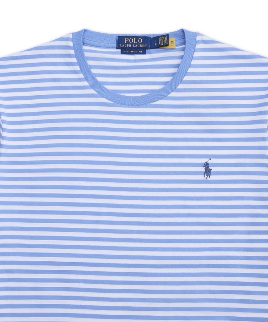 POLO RALPH LAUREN Custom Slim Fit Striped Jersey T-Shirt - Blue
