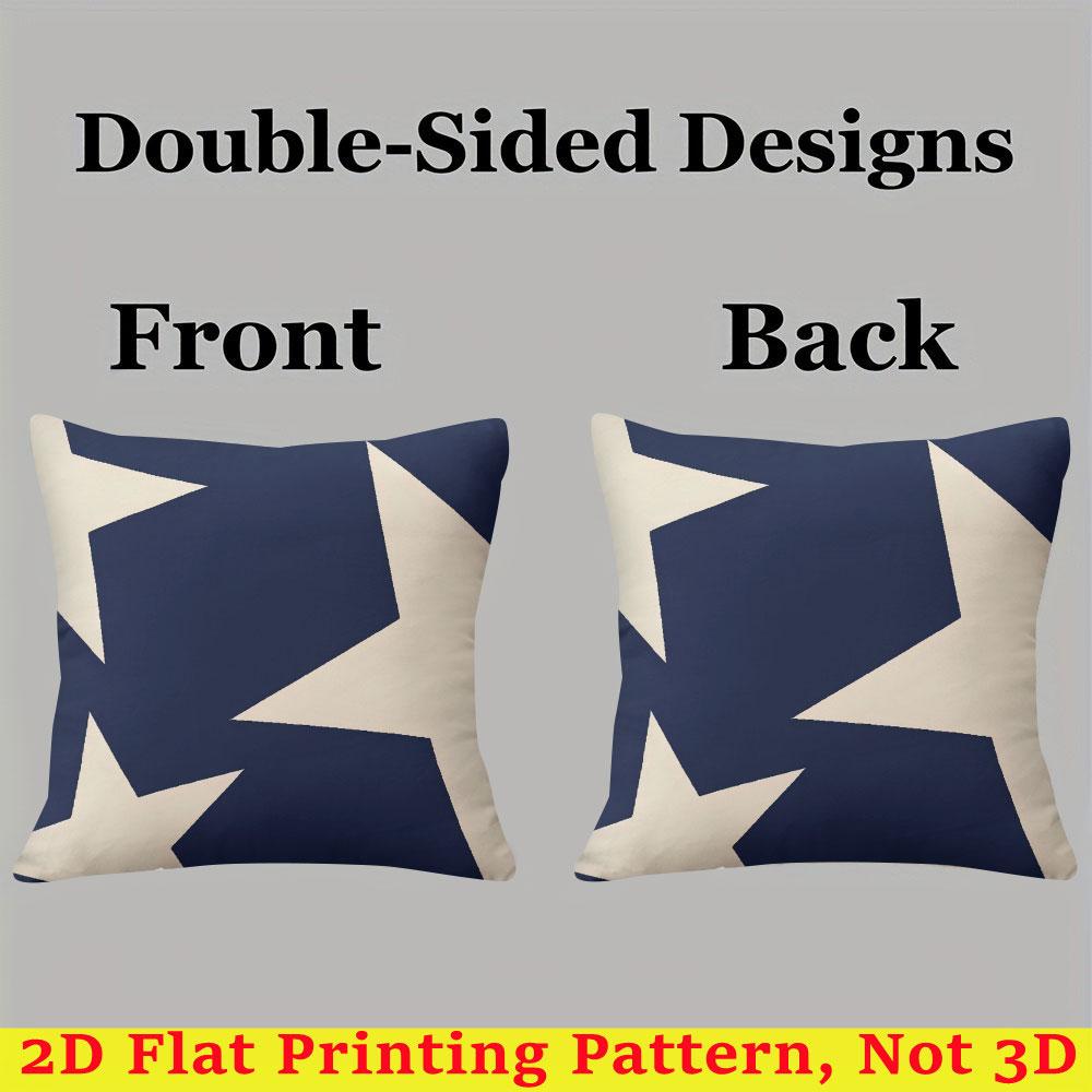 Navy Star square Jacquard Pillow Cover for Sofa Office Waist Cushion Cover Home Decorative Pillowcase