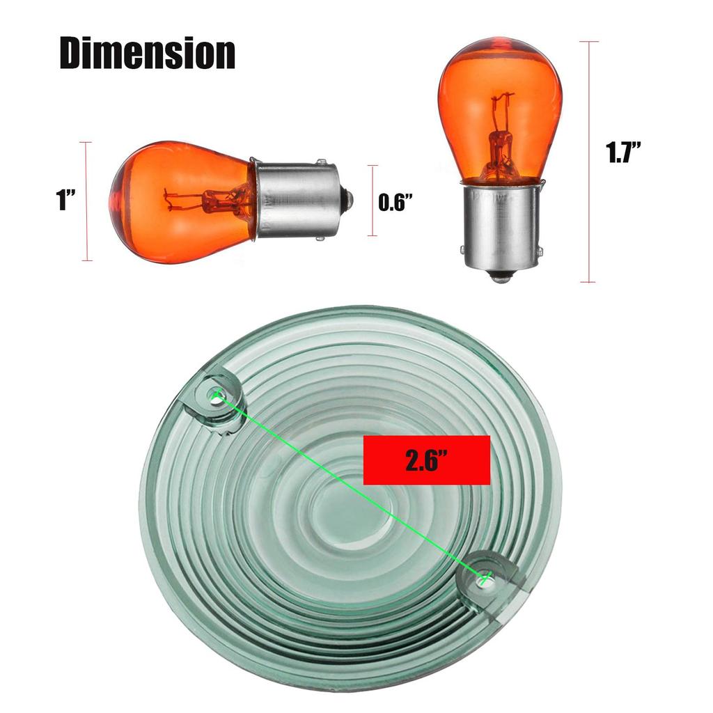 PerfecTech 3 1/4" Touring OEM Flat Black Smoke Turn Signal Lens + Amber Light