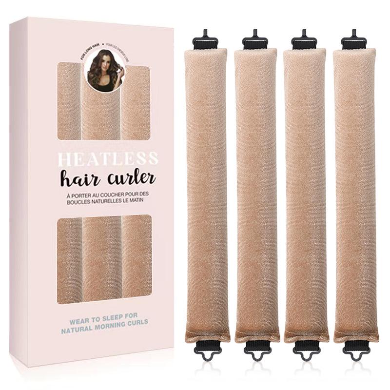 No-Heat Curling Set: Volumizing Waves, 70cm Silk Scarf, Double Hook, Sleep-Friendly Hair Tool
