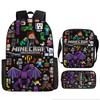 Minecraft Printed Cartoon Backpack Student Schoolbag Shoulder Bag Bag Pencil