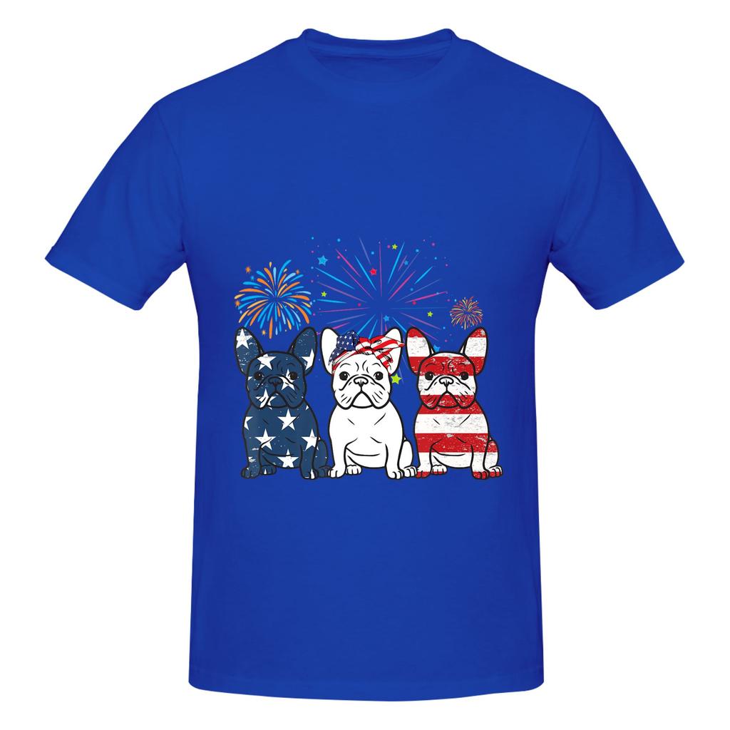 1 Piece Independence Day Funny 100 Cotton Tshirt French Bulldog Tops Tees For Unisex