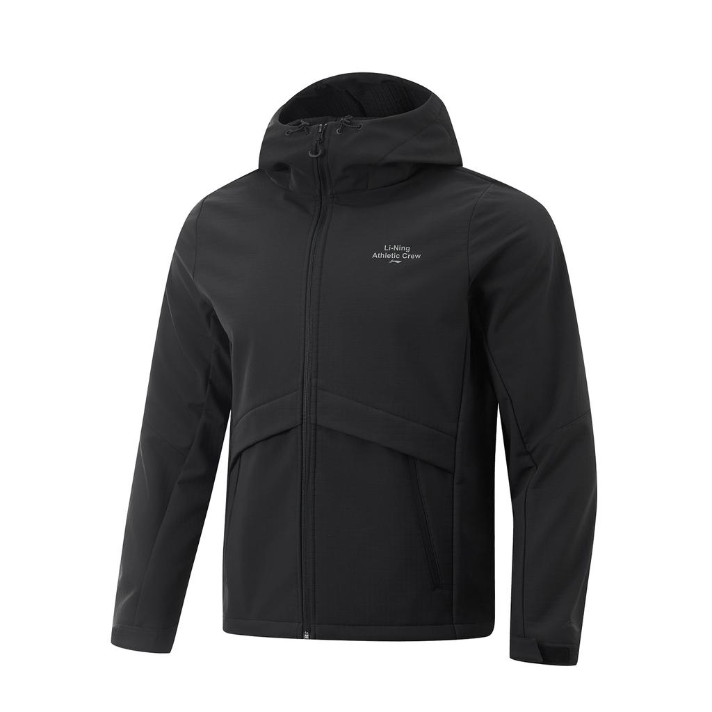 Li-Ning Lettuce Edge Water-Resistant Windproof Fleece-Lined Warm Outdoor Casual Versatile Climbing Jacket Unisex Jacket Black AFDU939-2