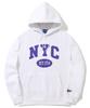 Nyc Arch Logo Fleece Hoodie White