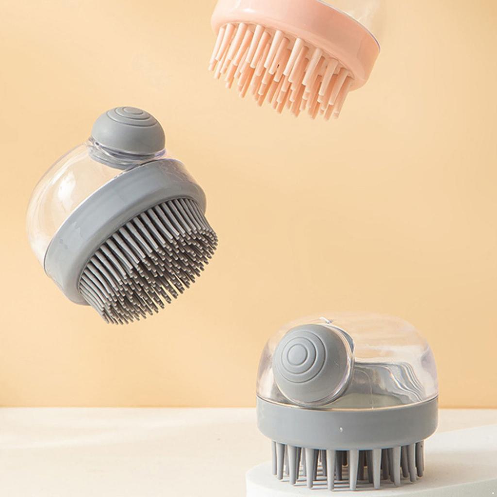 2-Pack Silicone Cleansing Brush with Built-in Dispenser - Multi-Use for Hair, Face, and Body Care Massage