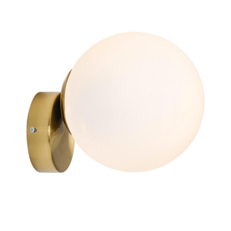 Simple Postmodernist Wall Lamp Cabinet Living Room Night Corridor Night Alley Milk White Glass Ball (Bulb Not Included)