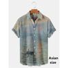 Men Shirts 3d Geometric Art Colorful Abstract Oil Painting Printed Men's Short Sleeve Shirts Fashion Unisex Hawaiian Button Top