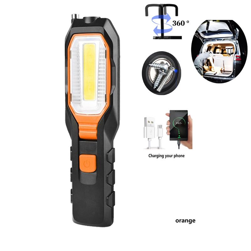 Portable COB LED Work Light Car Garage Mechanic Lamp USB Rechargeable Torch Outdoor Camping Emergency Light Warning Light