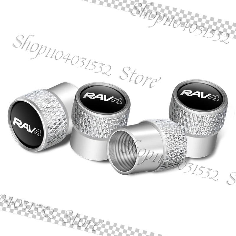 BBcg7 4Pcs/Set Car Wheel Tire Valve Caps Rim Stem Dust-proof Covers Accessories For Toyota RAV4 Emblem Decoration