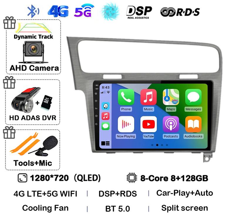 Android 14 WIFI+4G Auto For Volkswagen VW Golf 7 MK7 GTI 2011-2021 Car Radio Carplay HD Multimedia GPS Video Player Stereo 2din