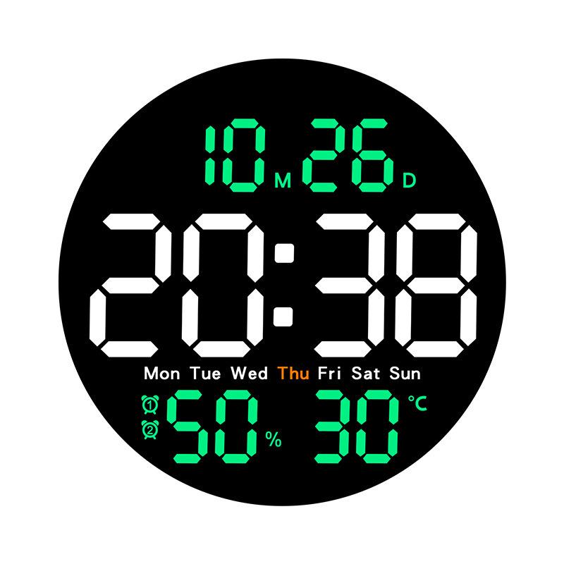 Minimalist Multifunctional Wall Clock with Silent Operation, Temperature & Humidity Display 5501