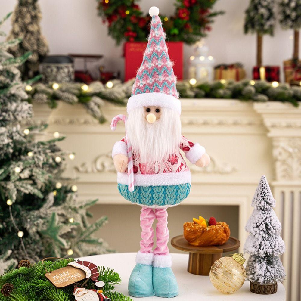 Pink Santa Claus Retractable Doll Creative Retractable Legs Doll Decoration  Party Favors