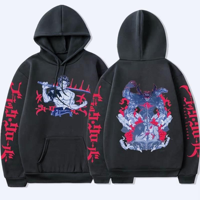 Black Clover Japanese Anime Hoodie Yami Sukehiro Graphic Sweatshirts Men's Harajuku Clothes Casual Oversized Sportswear