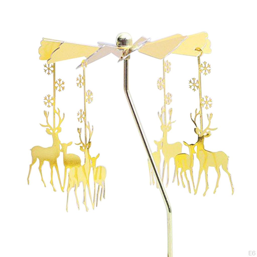 Rotary Candle Holder Aureate Metal Tealight Candlestick Ornament Romantic for Table Dinner Festival